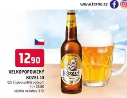 Terno Velkopopovický Kozel Pivo výčepní světlé plechovka 0,5l nabídka