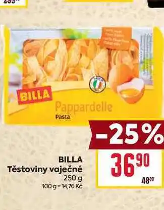 Billa BILLA Těstoviny vaječné 250 g nabídka