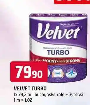 Terno Velvet turbo 1x 78,2 m kuchyňská role 3vrstvá nabídka