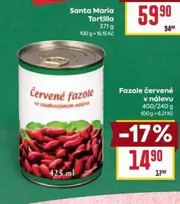 Billa Fazole červené v nálevu 400/240 g nabídka