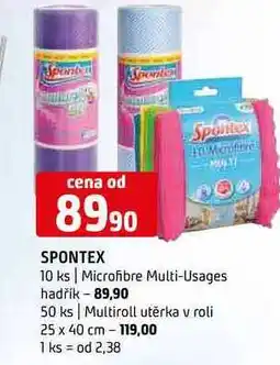 Terno Spontex 10 ks Microfibre Multi-Usages hadřík 50 ks Multiroll utěrka v roli 25 x 40 cm nabídka