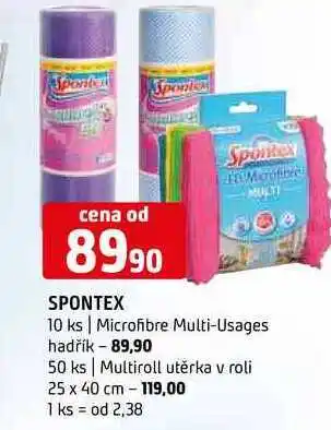 Terno Spontex 10 ks Microfibre Multi-Usages hadřík 50 ks Multiroll utěrka v roli 25 x 40 cm nabídka