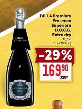 Billa BILLA Premium Prosecco Superiore D.O.C.G. Extra dry 0,75l nabídka