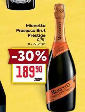 Billa Mionetto Prosecco Brut Prestige 0,75l nabídka