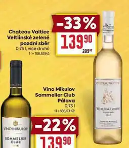 Billa Víno Mikulov Sommelier Club Pálava 0,75l nabídka