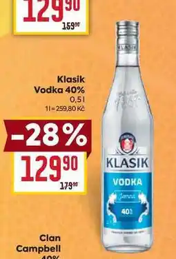 Billa Klasik Vodka 40% 0,5l nabídka