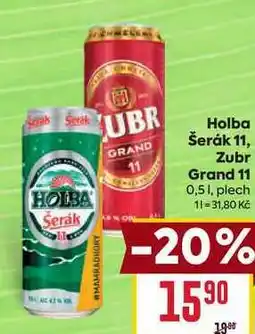 Billa Zubr Grand 11 0,51, plech nabídka