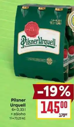 Billa Pilsner Urquell 6x 0,33l nabídka