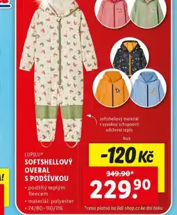 Lidl Softshellový overal s podšívkou nabídka