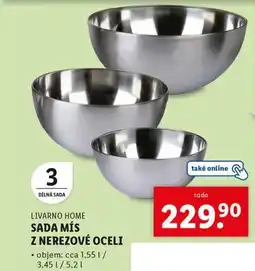 Lidl Sada mís z nerezové oceli nabídka