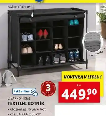 Lidl Textilní botník nabídka