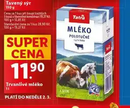 Lidl Trvanlivé mléko 1,5% nabídka