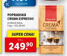 Lidl Popradská káva crema espresso nabídka