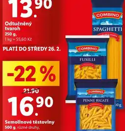 Lidl Semolinové těstoviny nabídka