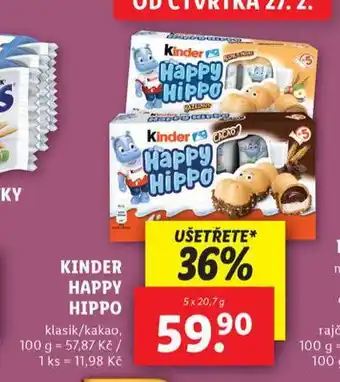 Lidl Kinder happy hippo nabídka