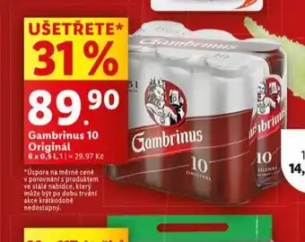 Lidl Pivo gambrinus nabídka