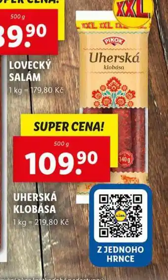 Lidl Uherská klobása nabídka