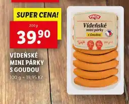 Lidl Vídeňské mini párky s goudou nabídka