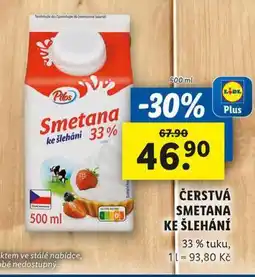 Lidl Čerstvá smetana na šlehání nabídka