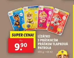 Lidl Lízátko s práskacím práškem tlapková patrola nabídka