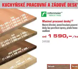 Uni Hobby Masivní pracovní desky 1,3 Masivní dřevěné, jemně broušené pracovní desky bez povrchové úpravy, přední hrana zaoblená nabídka