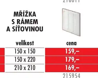 Uni Hobby MŘÍŽKA S RÁMEM A SÍŤOVINOU nabídka