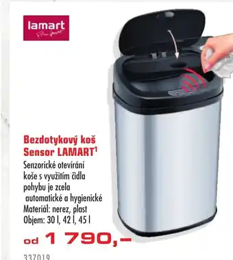 Uni Hobby Bezdotykový koš Sensor LAMART¹ Senzorické otevírání koše s využitím čidla pohybu je zcela nabídka