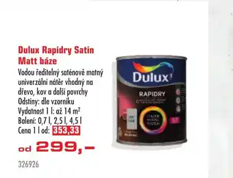 Uni Hobby Dulux Rapidry Satin Matt báze nabídka