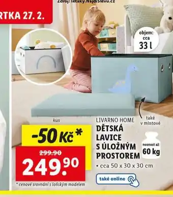 Lidl Dětská lavice s úložným prostorem nabídka