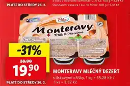 Lidl Monteravy mléčný dezert nabídka