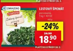 Lidl Listový špenát nabídka