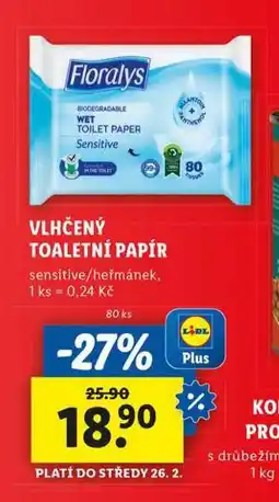 Lidl Floralys vlhčený toaletní papír nabídka