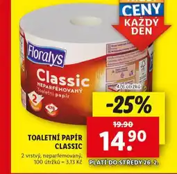 Lidl Floralys toaletní papír nabídka