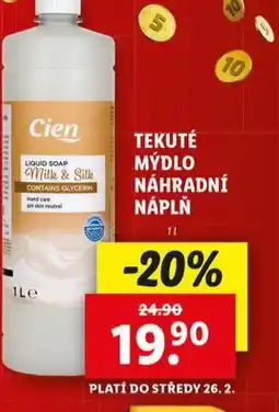 Lidl Cien tekuté mýdlo náhradní náplň nabídka