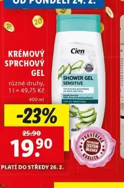 Lidl Cien krémový sprchový gel nabídka