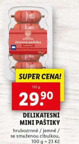 Lidl Delikatesní mini paštiky nabídka