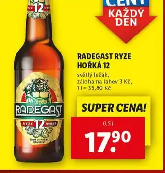 Lidl Pivo radegast ryze hořká 12 nabídka