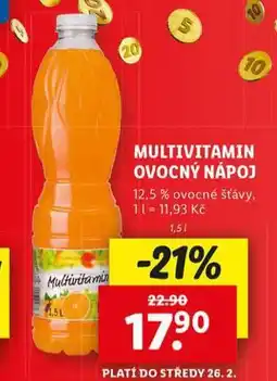 Lidl Multivitamín ovocný nápoj nabídka