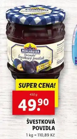 Lidl Švestková povidla nabídka