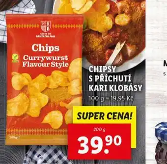 Lidl Chipsy s příchutí kari klobásy nabídka