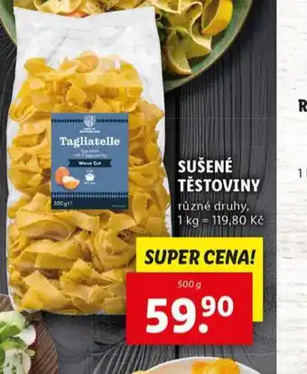 Lidl Sušené těstoviny nabídka