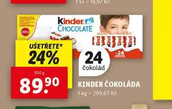 Lidl Kinder čokoláda nabídka