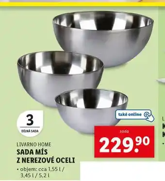 Lidl Sada mís z nerezové oceli nabídka