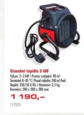 Uni Hobby Stavební topidlo 3 kW nabídka