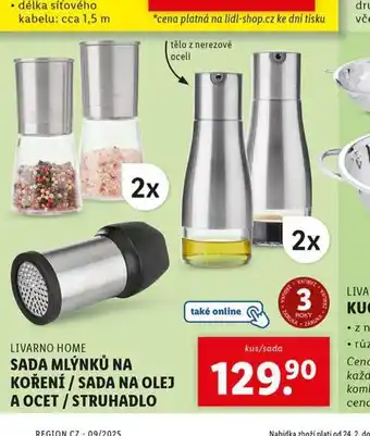 Lidl Sada mlýnků na koření nabídka