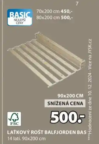 JYSK LAŤKOVÝ ROŠT BALFJORDEN BA5 14 latí. nabídka