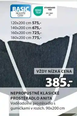 JYSK NEPROPUSTNÉ KLASICKÉ PROSTĚRADLO ANITA nabídka