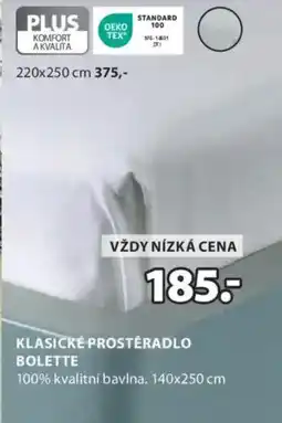 JYSK KLASICKÉ PROSTĚRADLO nabídka