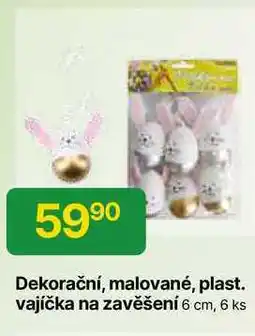 Hruška Dekorační, malované, plast. vajíčka na zavěšení 6 cm, 6 ks nabídka