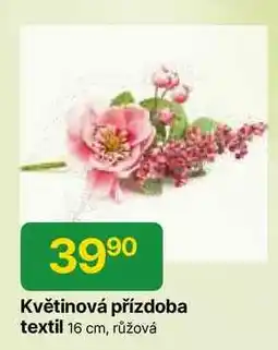 Hruška Květinová přízdoba textil 16 cm, růžová nabídka